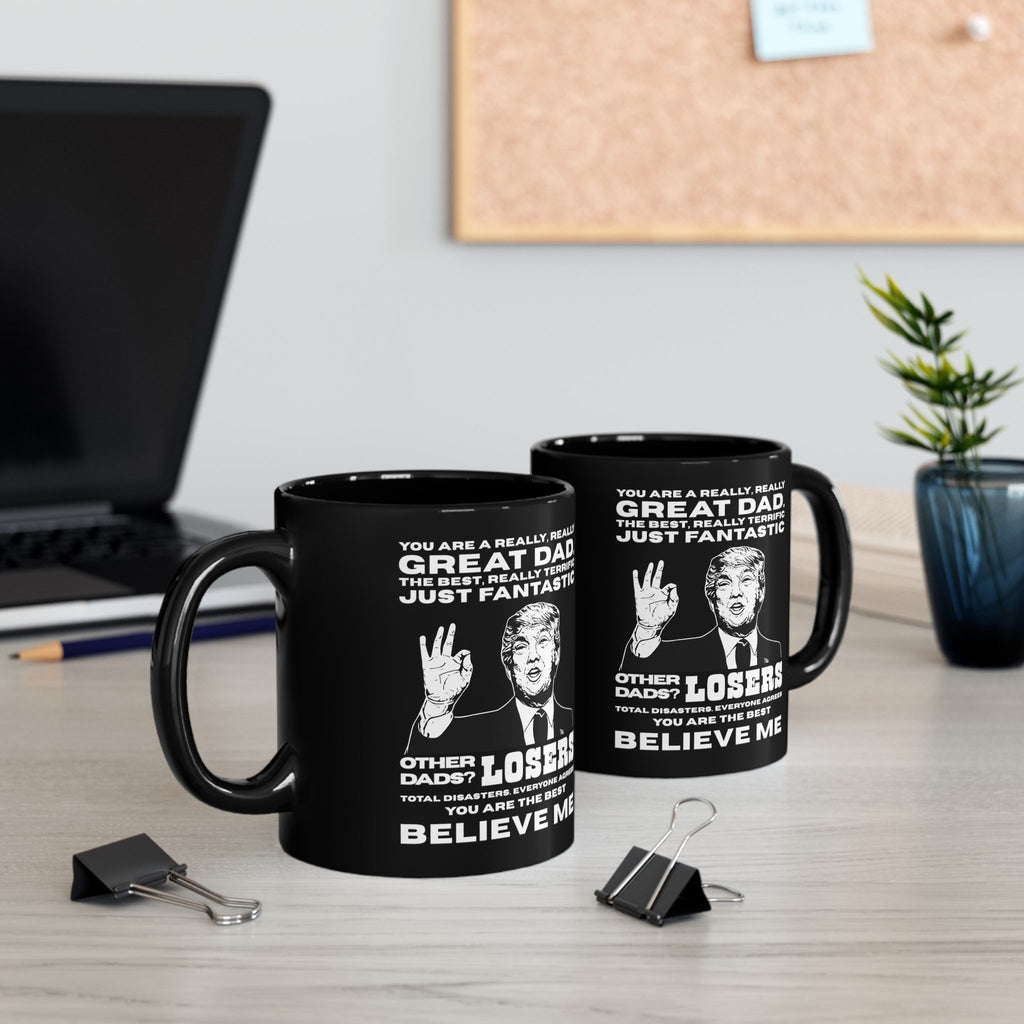 Trump 'Great Dad' Black Coffee Mug — Funny Father’s Day Gift